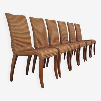 Suite of 6 Wood and Lloyd Loom Chairs by Vincent Sheppard