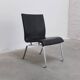 Unique black leather & steel modernist lounge chair, 1960s