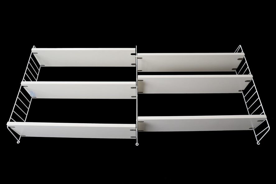 Original String shelf / Kajsa & Nisse Strinning / mid-century modern design / white / 75x160x20cm