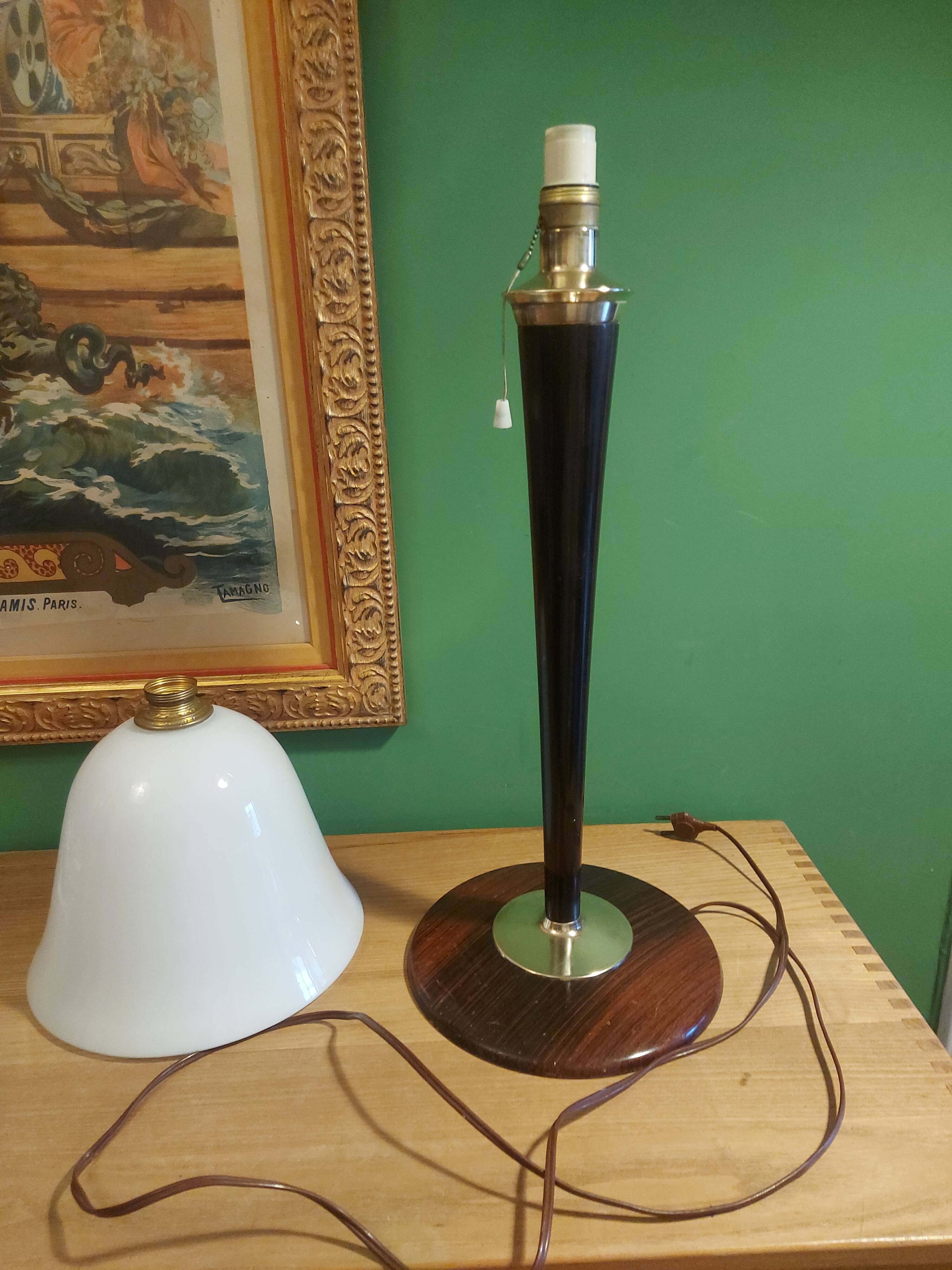 Lampe avec opaline Mazda