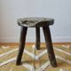 Vintage brutalist Bourguignon tripod stool