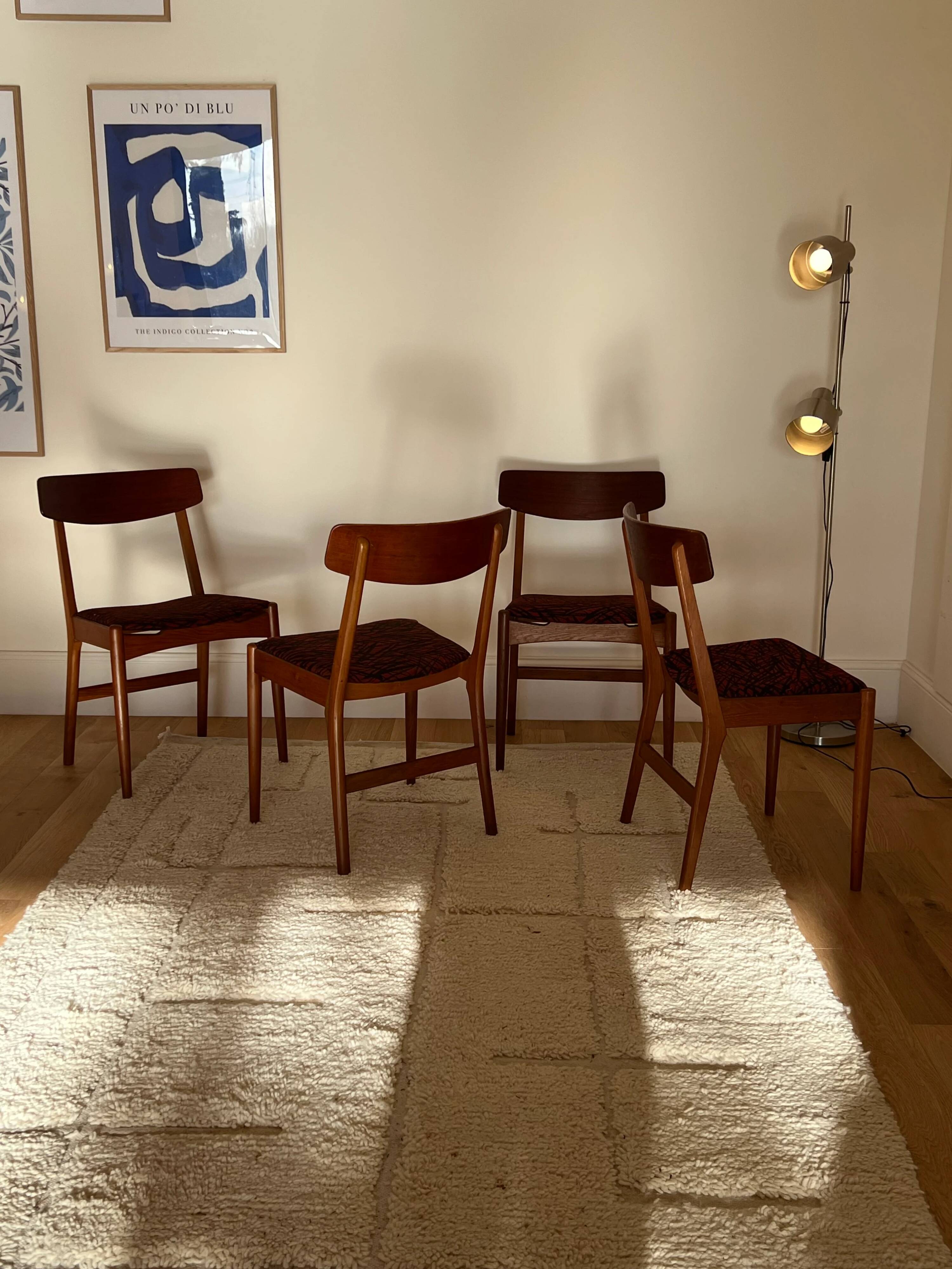 Set of 4 vintage Scandinavian "Virta" chairs