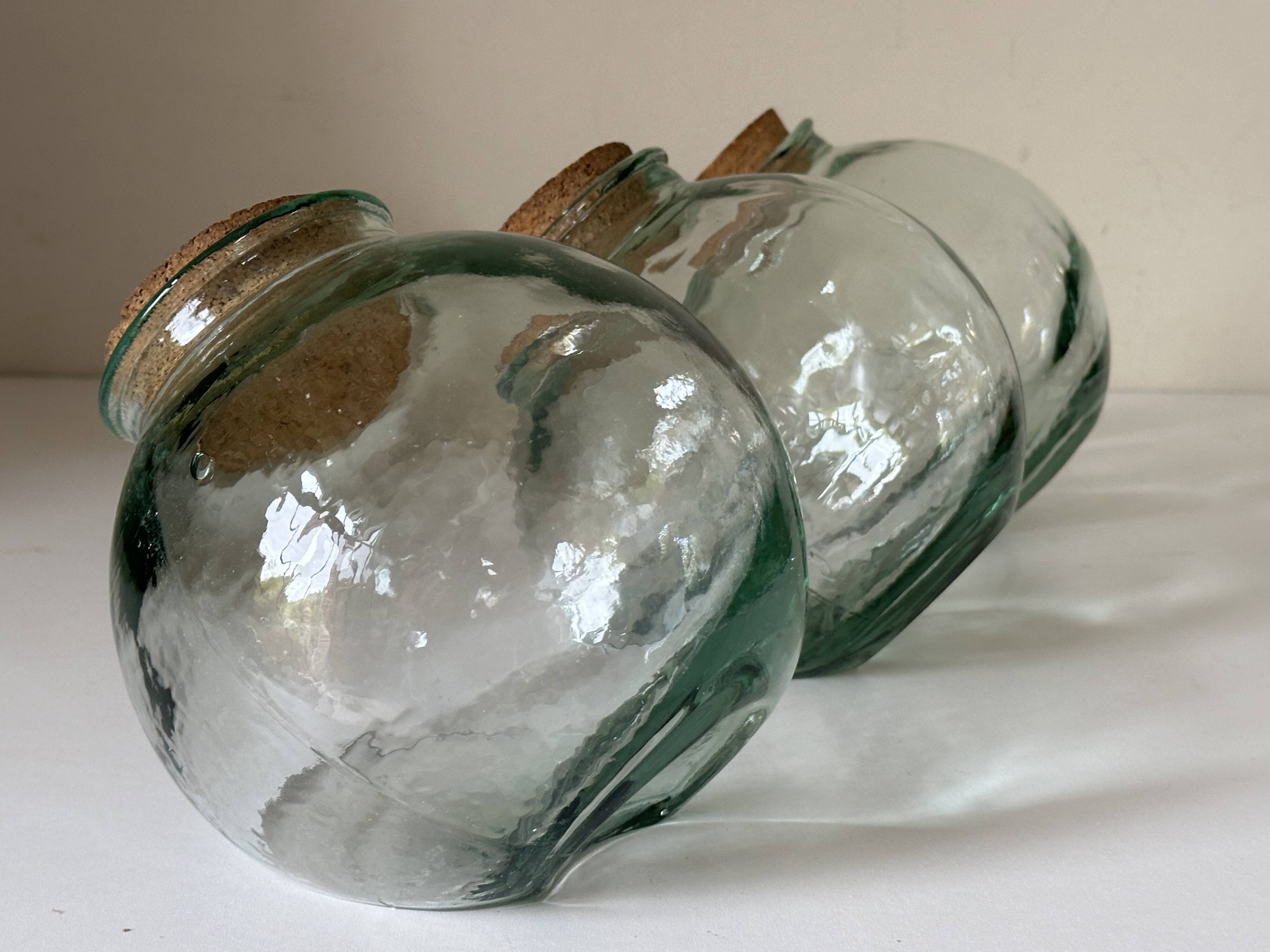 Set of 3 vintage glass candy jars from the 60s and 70s