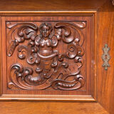 Renaissance style walnut buffet bookcase