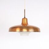 Vintage copper and glass pendant lamp by Jørn Utzon, 1940s