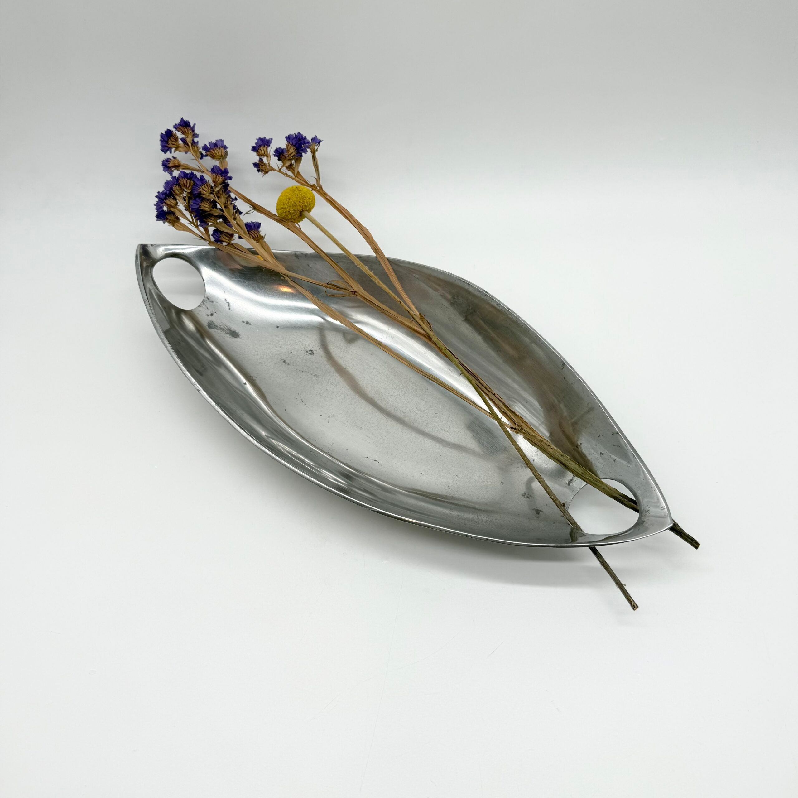 Polished aluminium cast centrepiece / bowl – 1980s