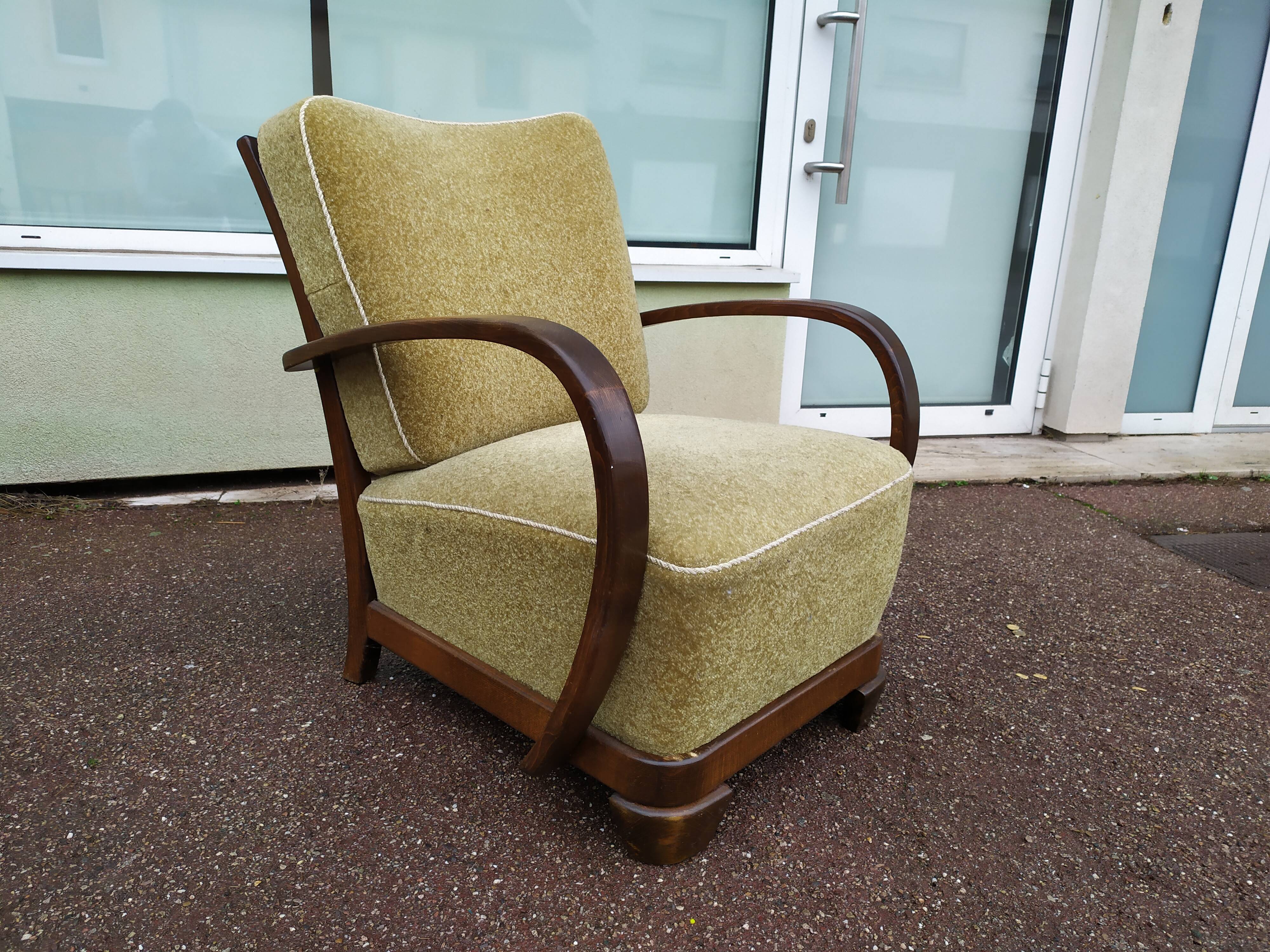 Cocktail Armchair - Esprit Club - Art Deco - Old