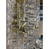Contemporary transparent "lingue" murano glass wall lamp in barovier style