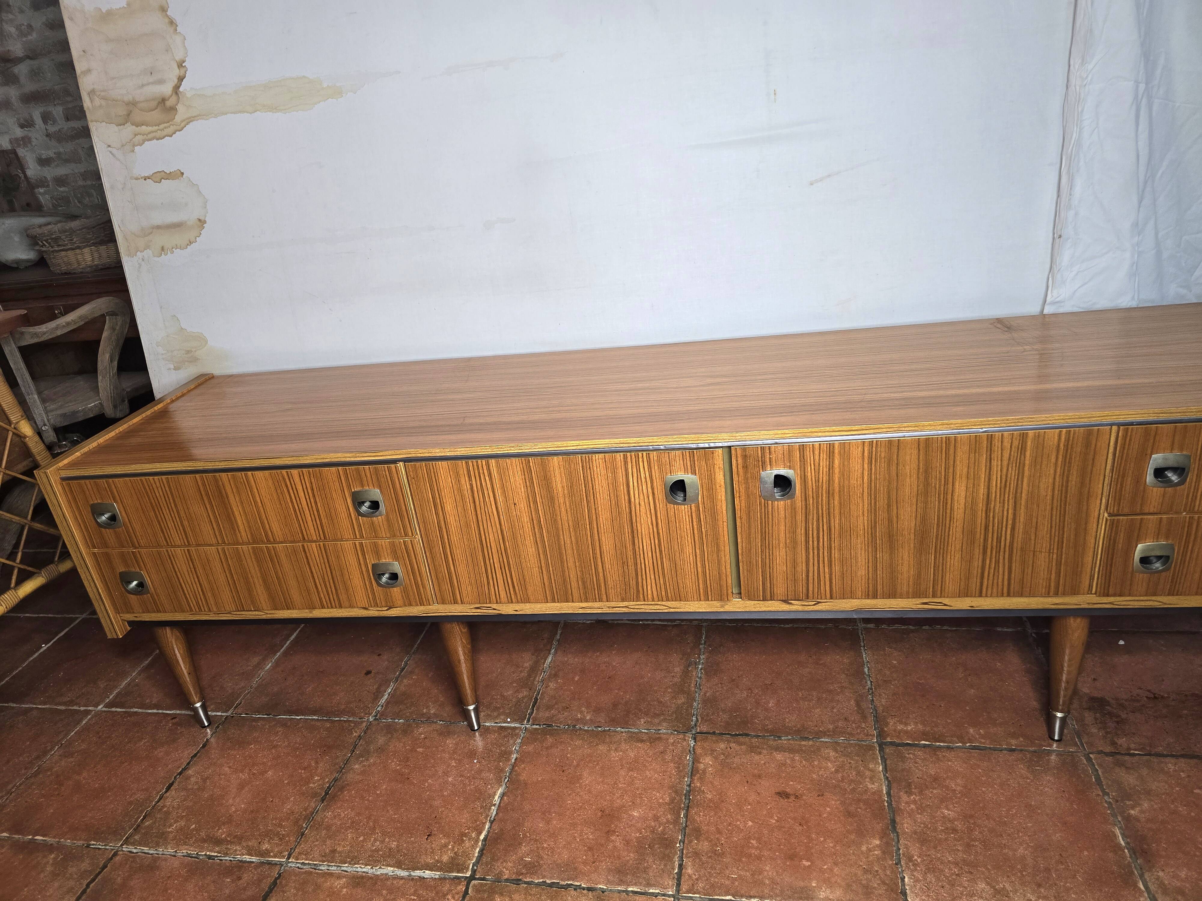 Scandinavian low sideboard from the 60s in teak