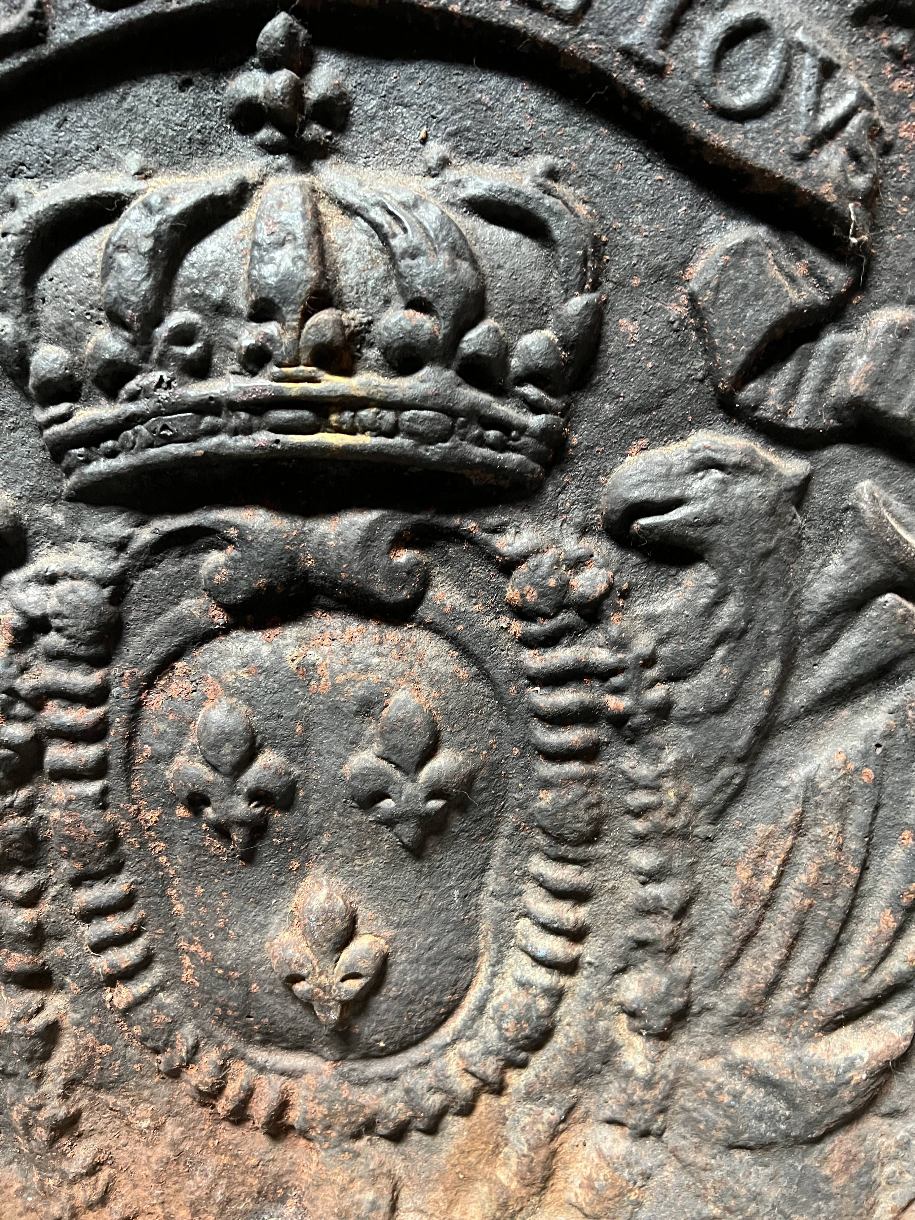 Cast iron fireplace plate