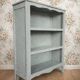 Bibus library, old, made of bluish grey beech, low profile.