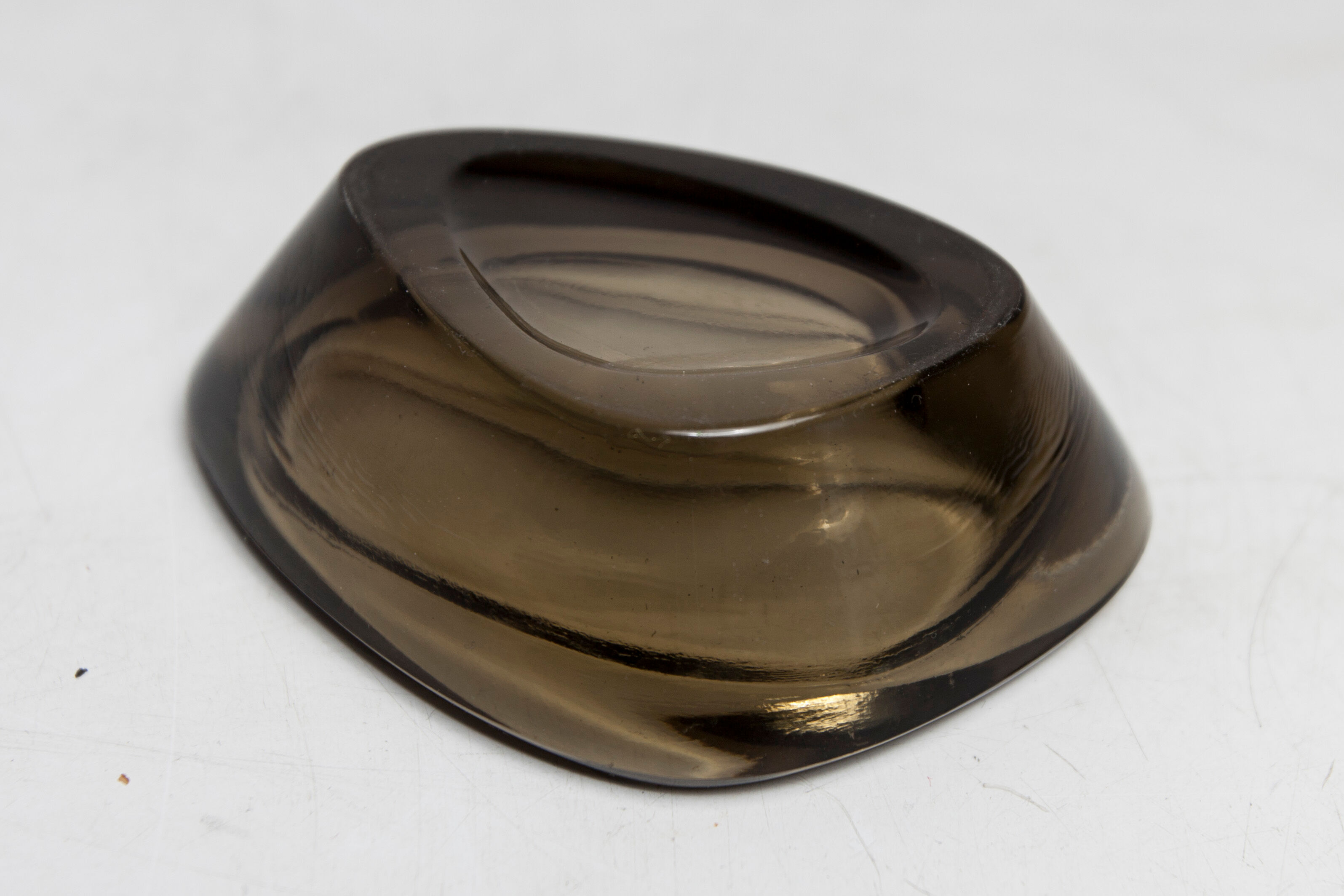 Asymmetrical ashtray Murano smoked 1960