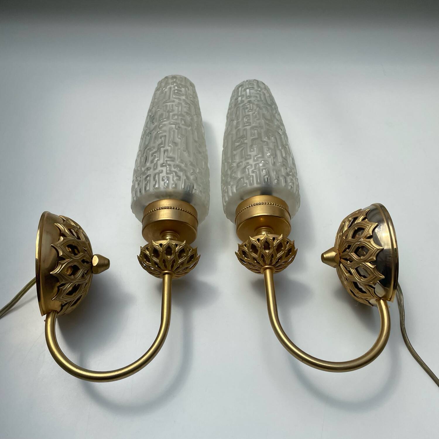 Paire d'appliques en laiton France
