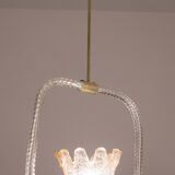 Charming Pink and Trasparent Murano Glass Chandelier by Barovier e Toso