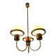 Suspended lamp with 3 glass balls and brass frame, Germany, 1960s
