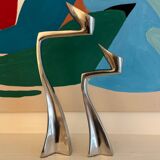 Set of 2 Swann candle holders by Matthew Hilton