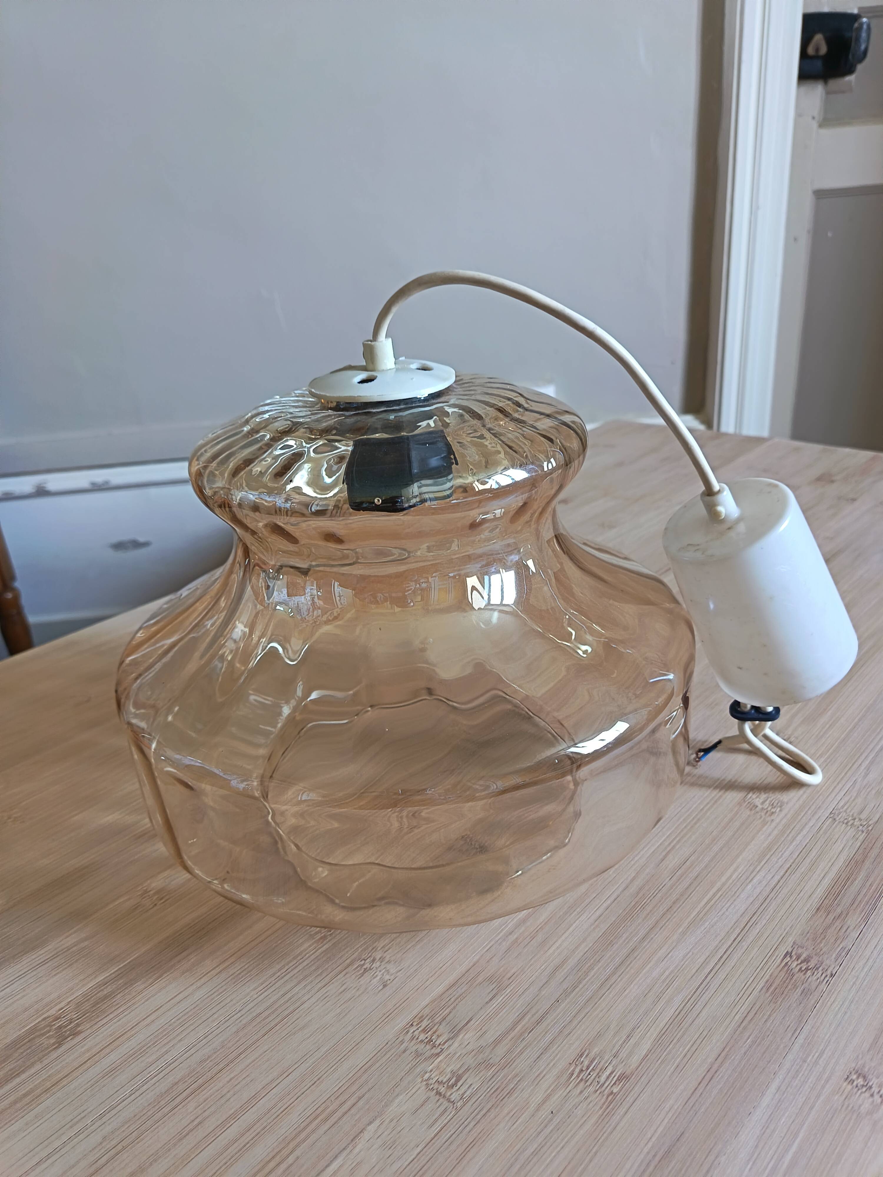 Suspension en verre années 70