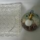 Square porthole ceiling light in chiseled glass from the 60s-70s