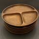 Set of six fondue plates, made of wood