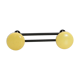 Wall coat rack in yellow and black metal, vintage