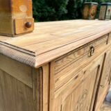 Art deco light raw wood sideboard