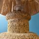 60s lamp in stone with artisanal rope shade
