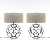 Set of 2 glass table lamps