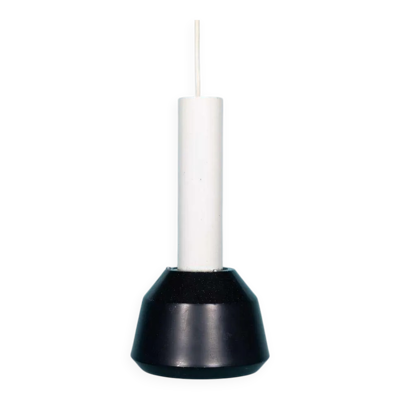 Lustre à suspension vintage design années, lampe d'ambiance rétro noir et blanc