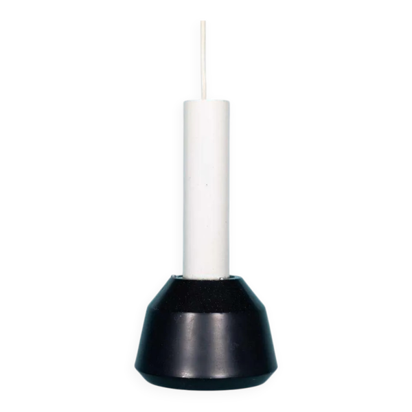 Lustre à suspension vintage design années, lampe d'ambiance rétro noir et blanc