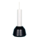Vintage pendant light design, retro black and white ambient lamp.