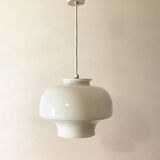 Vintage 70s white opaline glass pendant