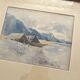 Antique watercolor Swiss landscape signed Fürst 1915