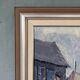 Mid-Century Modern "The Fisherman" Vintage Swedish Figurative Oil Painting, Framed