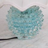 Rare blue table lamp in rostrato Murano glass vase for Barovier & Toso, 1950s