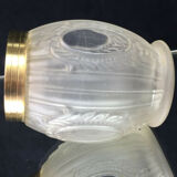 Vase ancien en verre et bague en laiton de style Louis XVI
