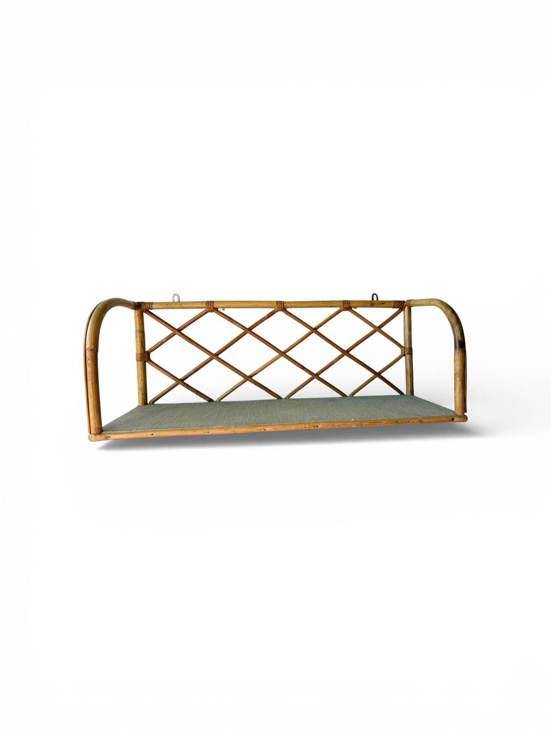 Vintage rattan wall shelf