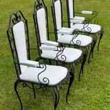 Wrought iron garden set attributed to René Drouet 1940