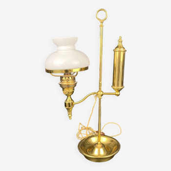 Old lamp Quintet globe opaline XXth