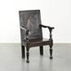 Antique English oak chair / wainscot chair from the 17th century