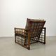 Chaise longue italienne des années 1970 en bambou, rotin, laiton et tissu style Liberty