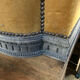 Old wooden chest and yellow velvet