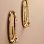Vintage Swedish Oval Wall Sconces in Brass