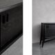 Vintage Mid-Century Scandinavian Modern Dark Oak Sideboard & Wooden Handles