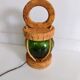 Vintage floating marine lamp made of cork and glass.