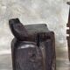 Stool, tabouret or low Japanese-style armchair in brutalist monoxyle radica.