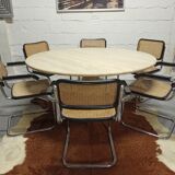 Travertine design round table Peter Dreanert 1970