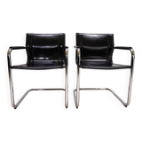 Matteo grassi mg15 cantilever armchairs - black leather