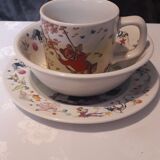 Children's breakfast set: a mug, a corn flakes bowl and a "Rupert Bear" plate from Wedgwood