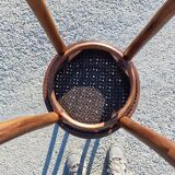 Pair of low caned stools signed Thonet - 1920s