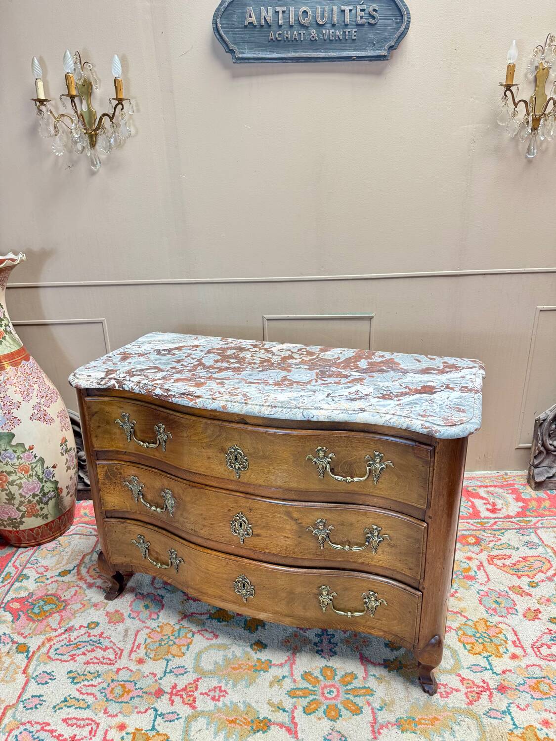 Mahogany chest of drawers, Louis XV period, 18th century